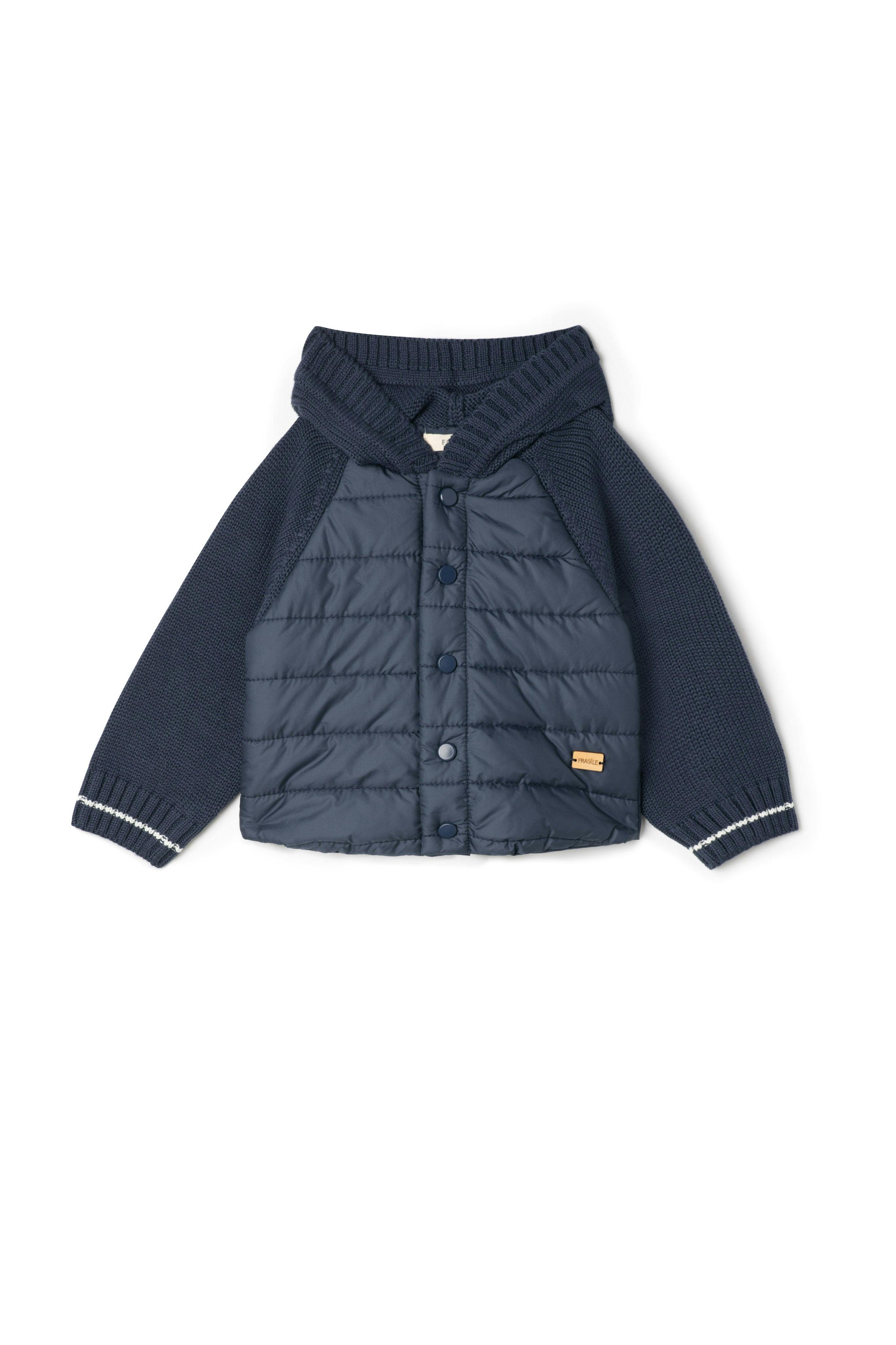 Quilted Hood Coat Grey