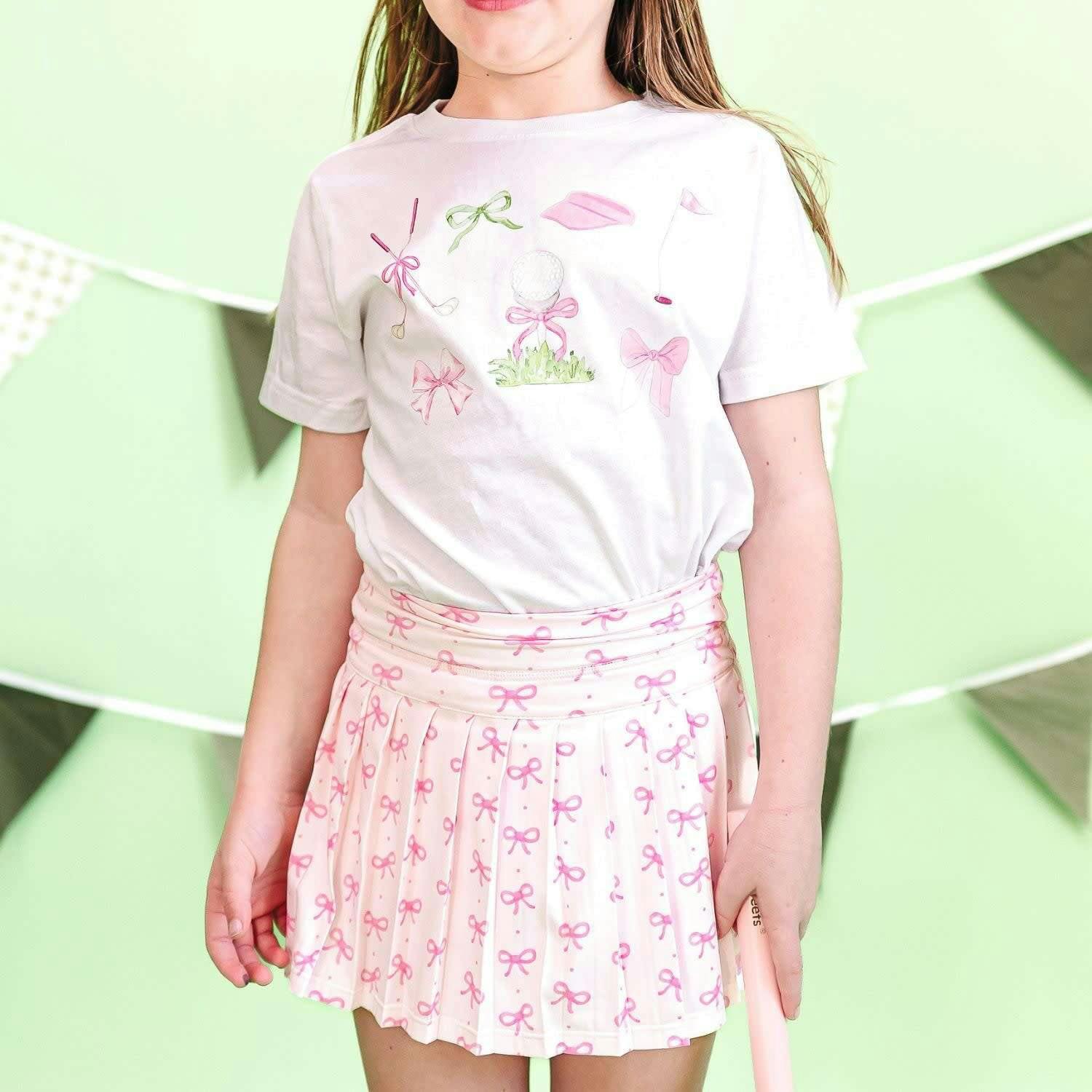 Pink Bow Athletic Skort