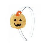 Happy Pumpkin jack-o-lantern Glitter Gold Headband