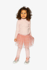 Leggings With Integrated Tulle Skirt Pale Dusty Pink