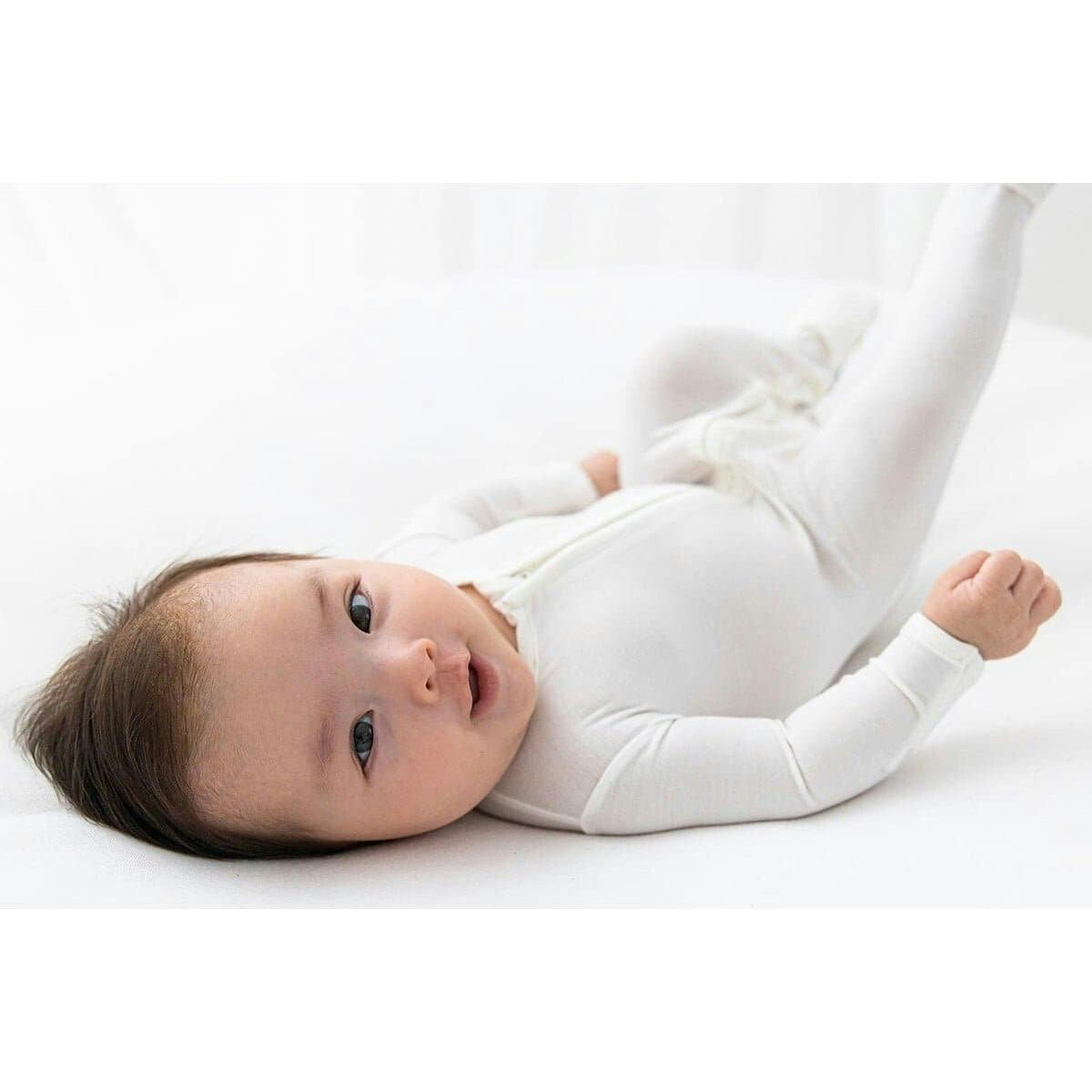 Milk White Bamboo Convertible Footie