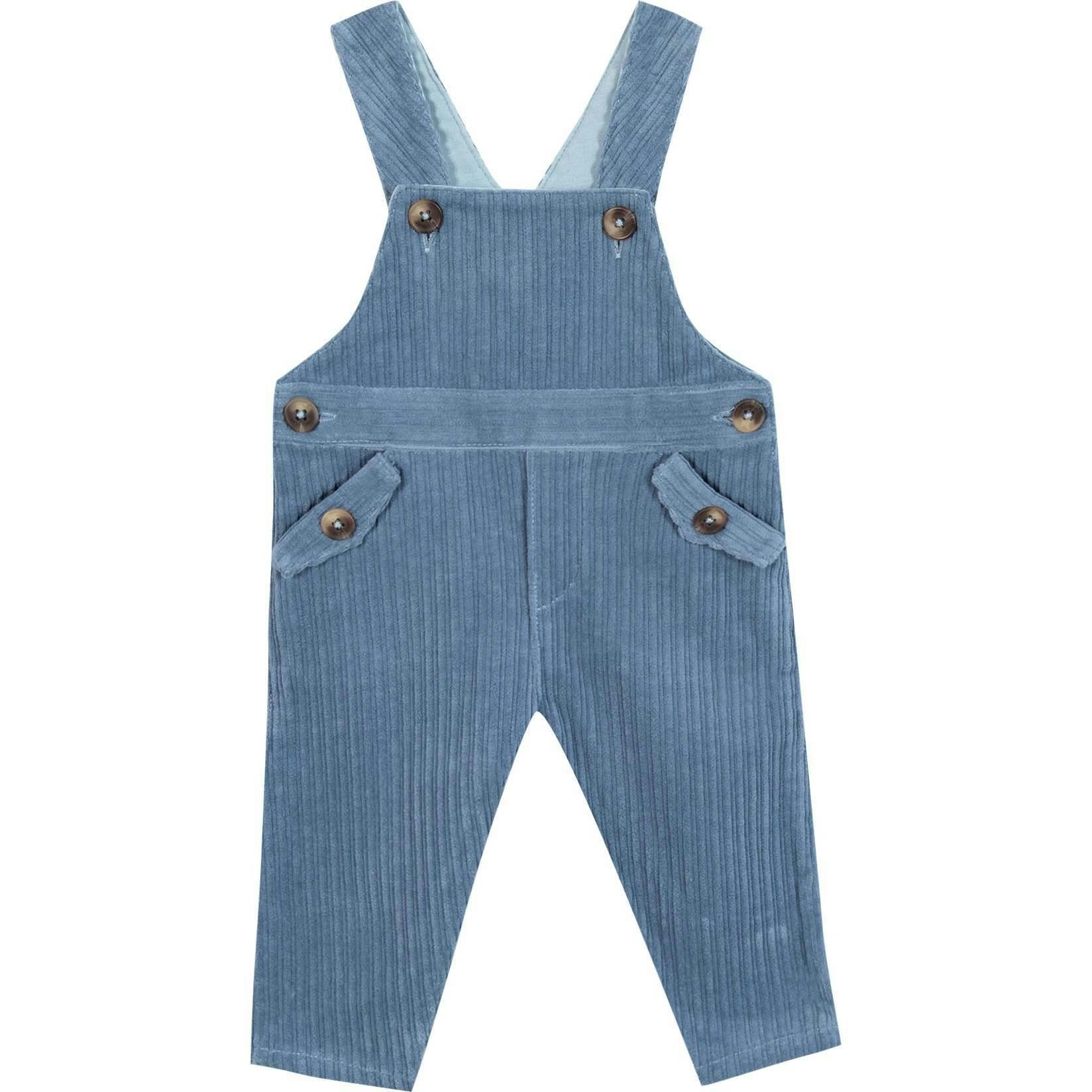 TARTINE ET CHOCOLAT COTTON BABY SALOPETTE - GRAY BLUE