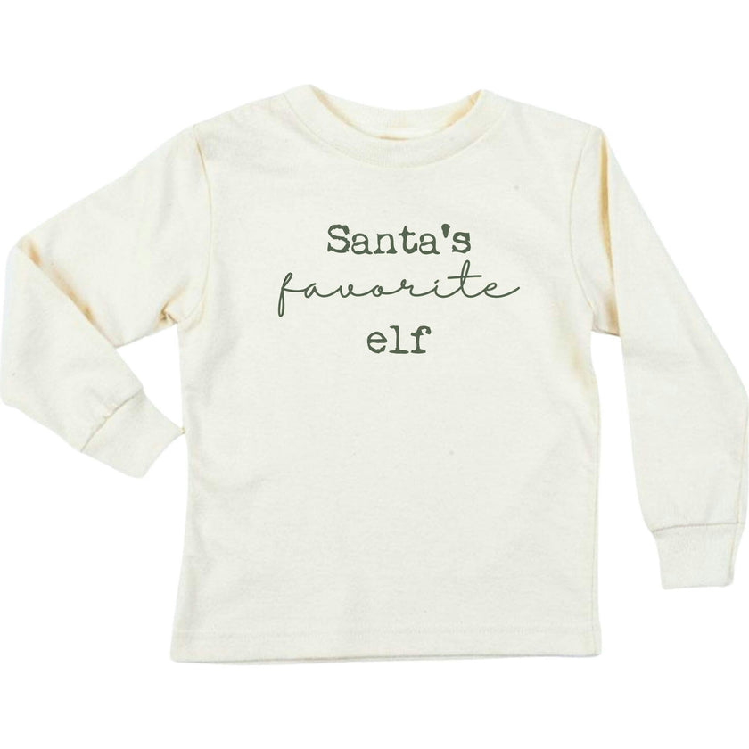 Santa's Favorite Elf Organic Kids T-Shirt Long Sleeve