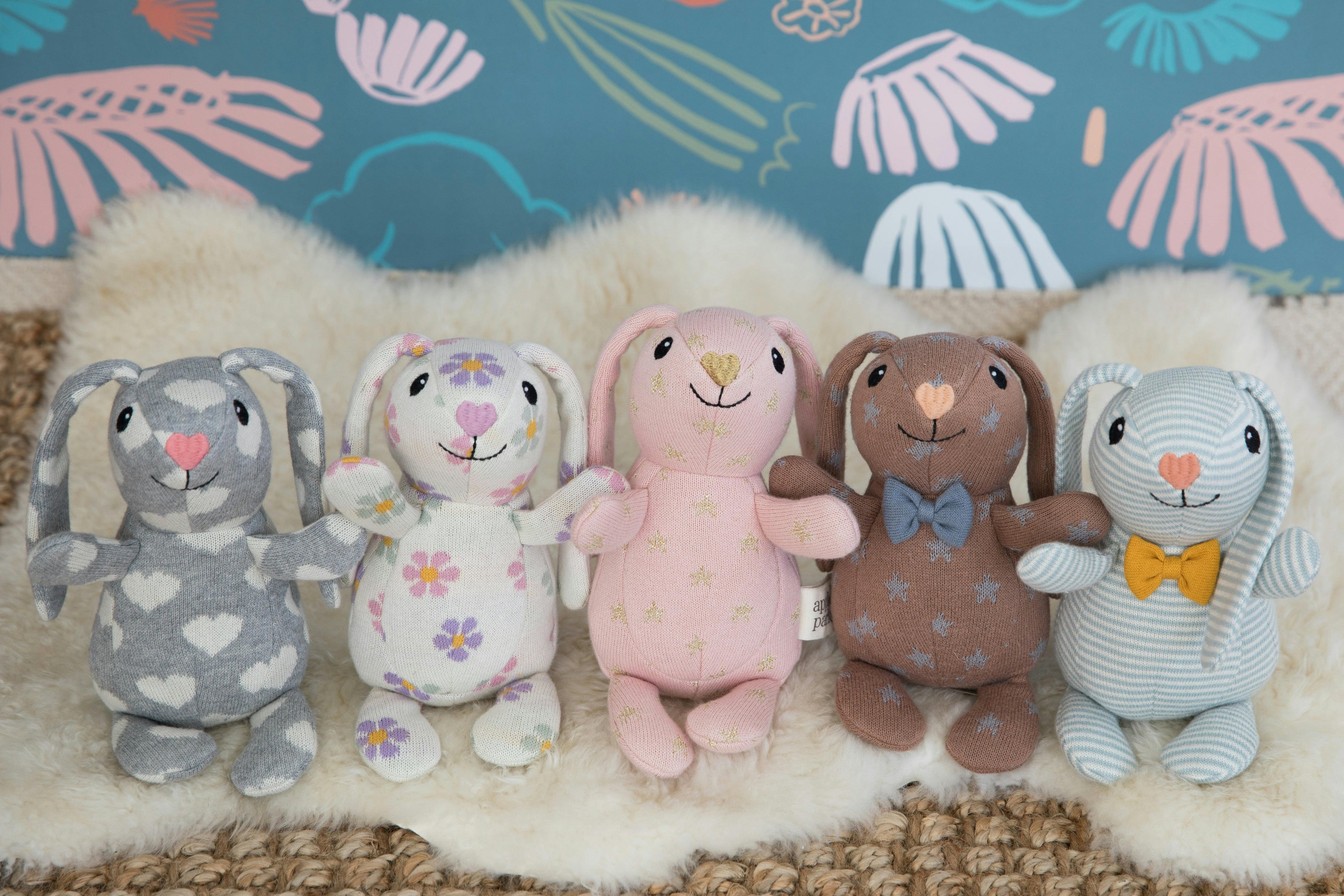 Knit Patterned Bunny Plush - Duke