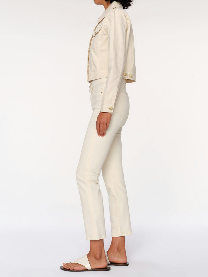 Mara Straight Mid Rise Instasculpt™ Ankle Jeans | Ecru