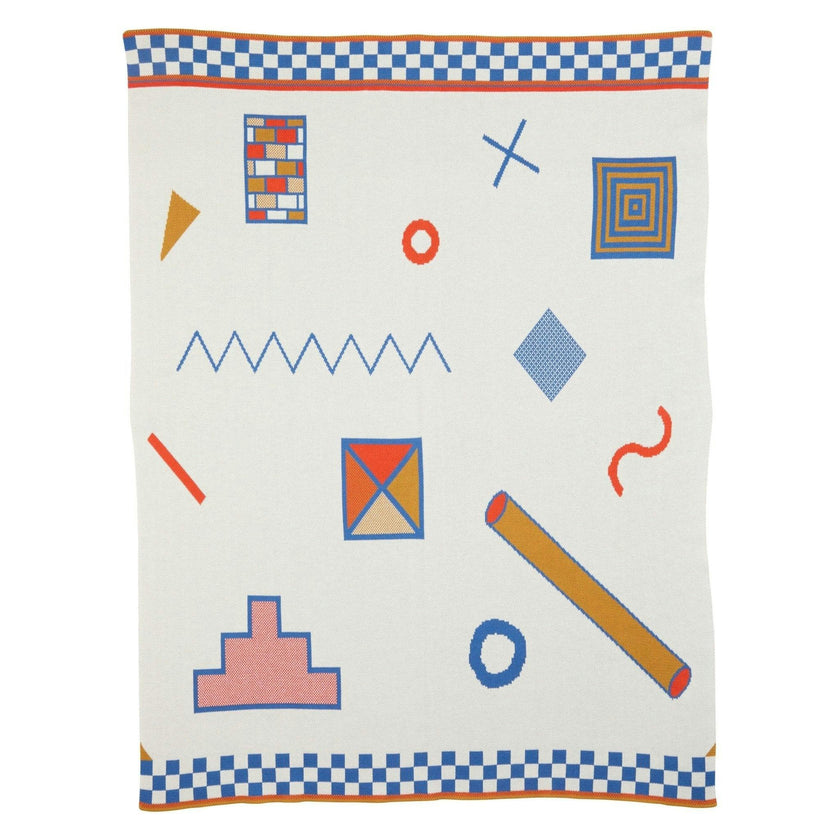 Shapes Cotton Knit Throw Blanket