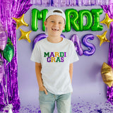 Mardi Gras Patch Short Sleeve T-Shirt - Ash