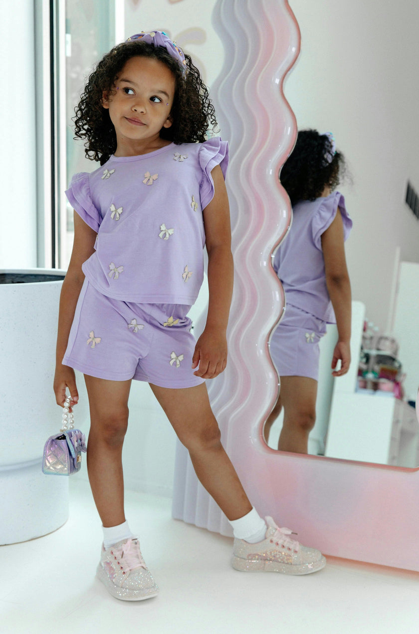 Lavender Pretty Bows Short Set