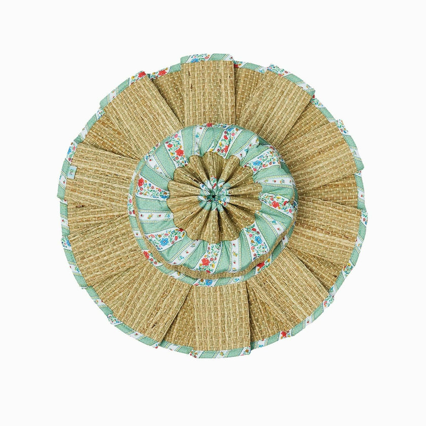 Lorna Murray x La Coqueta Sage Floral Stripe Beauty Point Woman Grass Hat