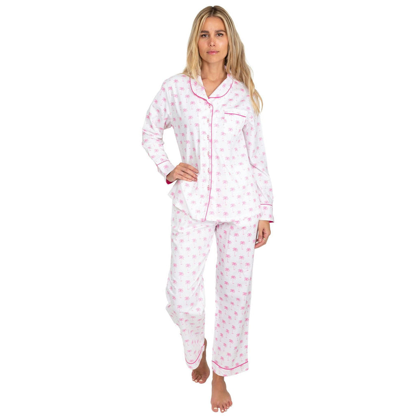 Women's Palm Tree Shirt & PJ Pant Set