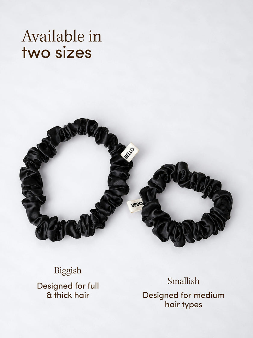 Black Silk Scrunchies