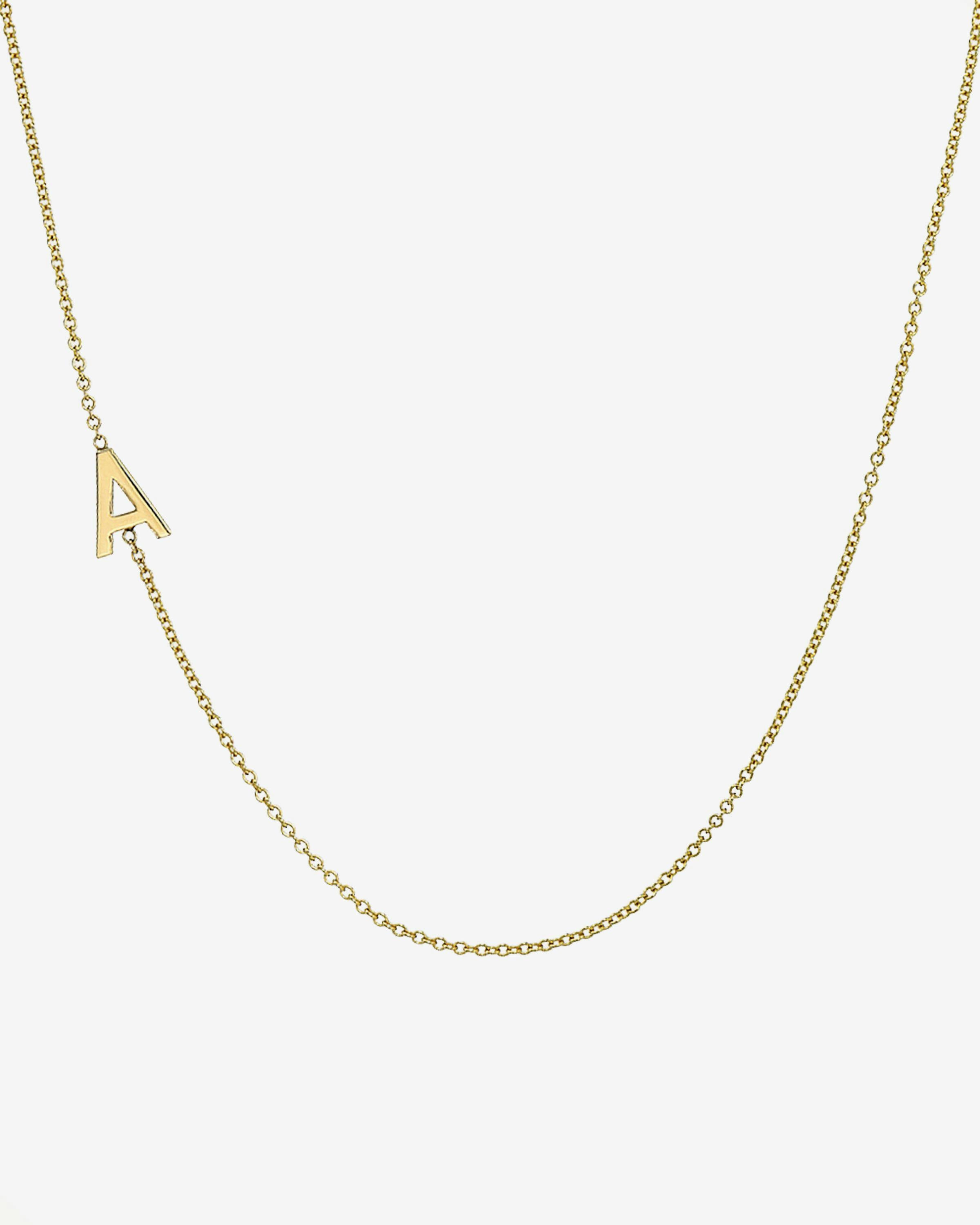 14K Gold Asymmetrical Initial Necklace