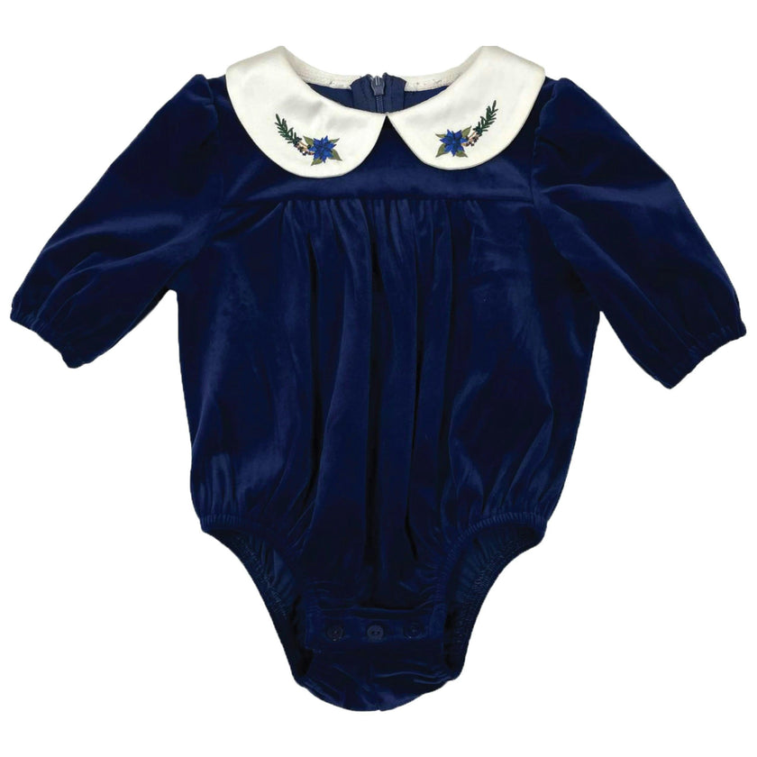 Velvet Butter Peter Pan Collar Long Sleeve Romper