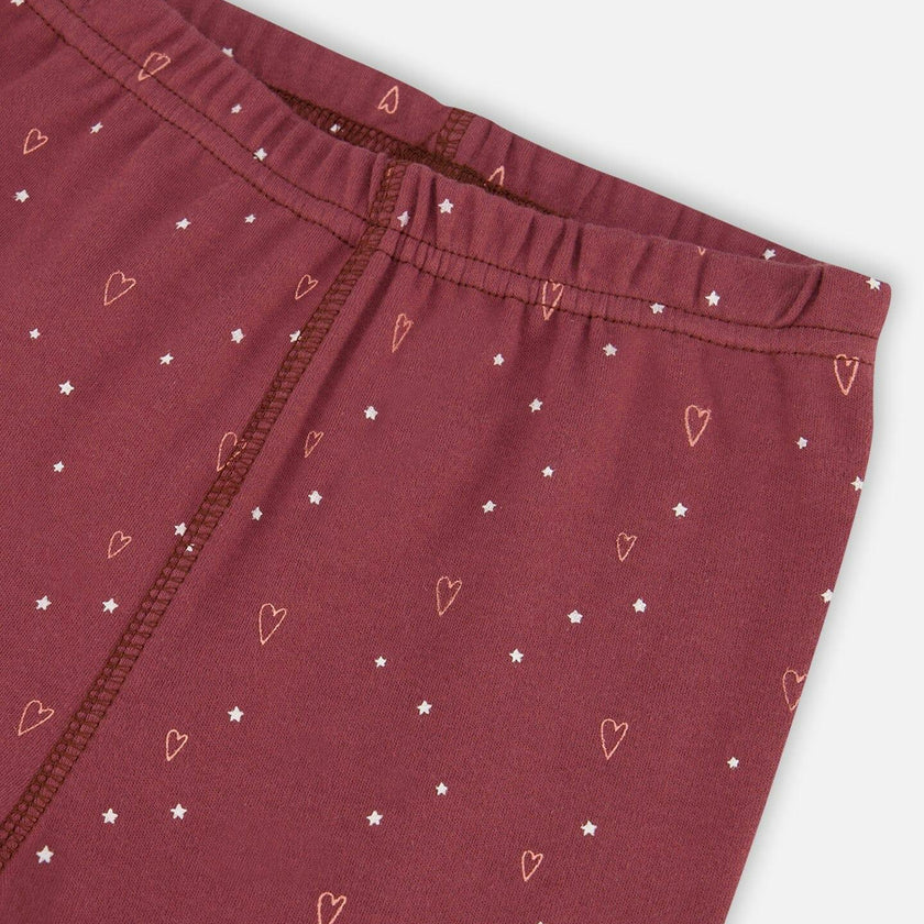 Organic Cotton Long Sleeve Two Piece Printed Penguins Pajama Set Pink