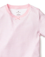 Kid's Pima Snug Fit Pajama Short Set in Pink Stripe