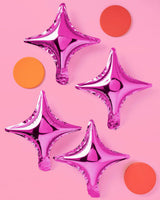Pink Sparkle Balloon - 6 pc pink foil set