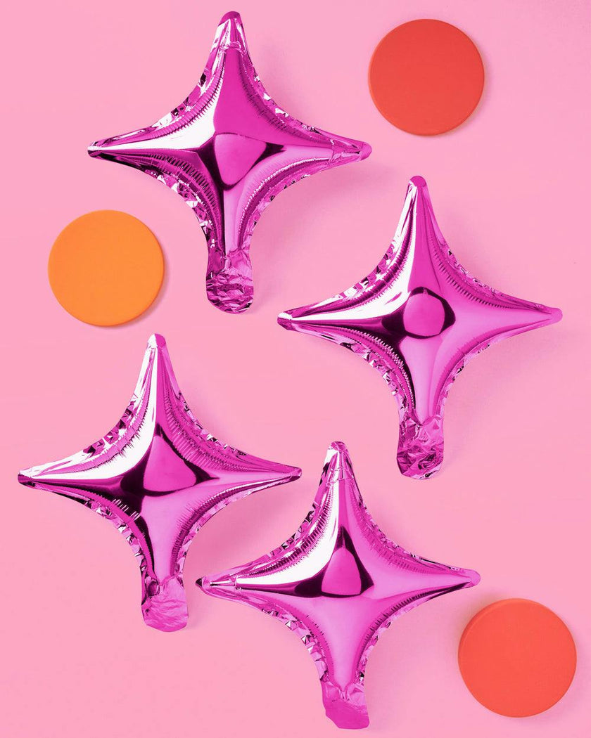Pink Sparkle Balloon - 6 pc pink foil set