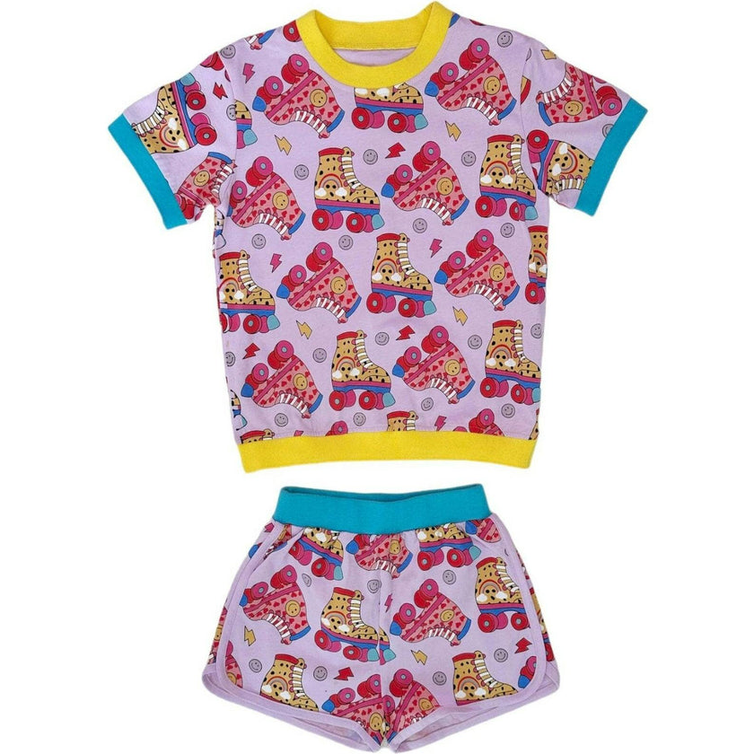 Roller Girl Print 2-Piece Tee & Short Set