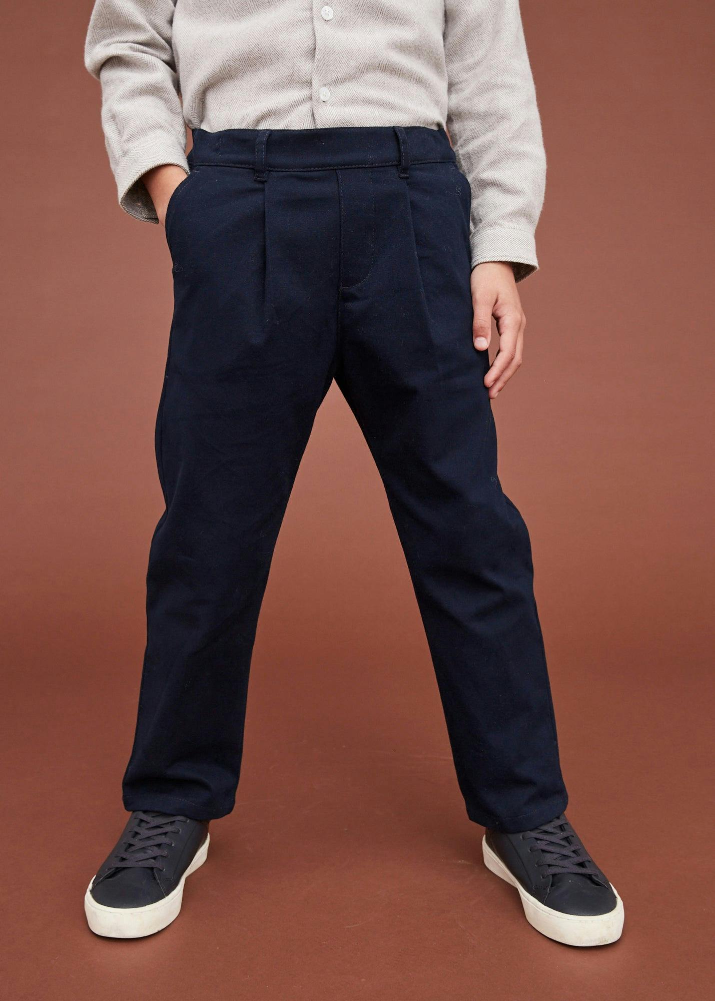 Dark Denim Medium-weight Chino Trousers