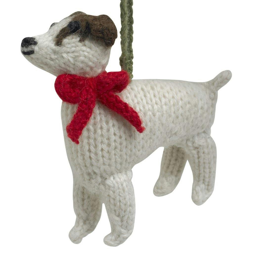 Jack Russell Terrier Dog Hand Knit Christmas Ornament Arcadia Home