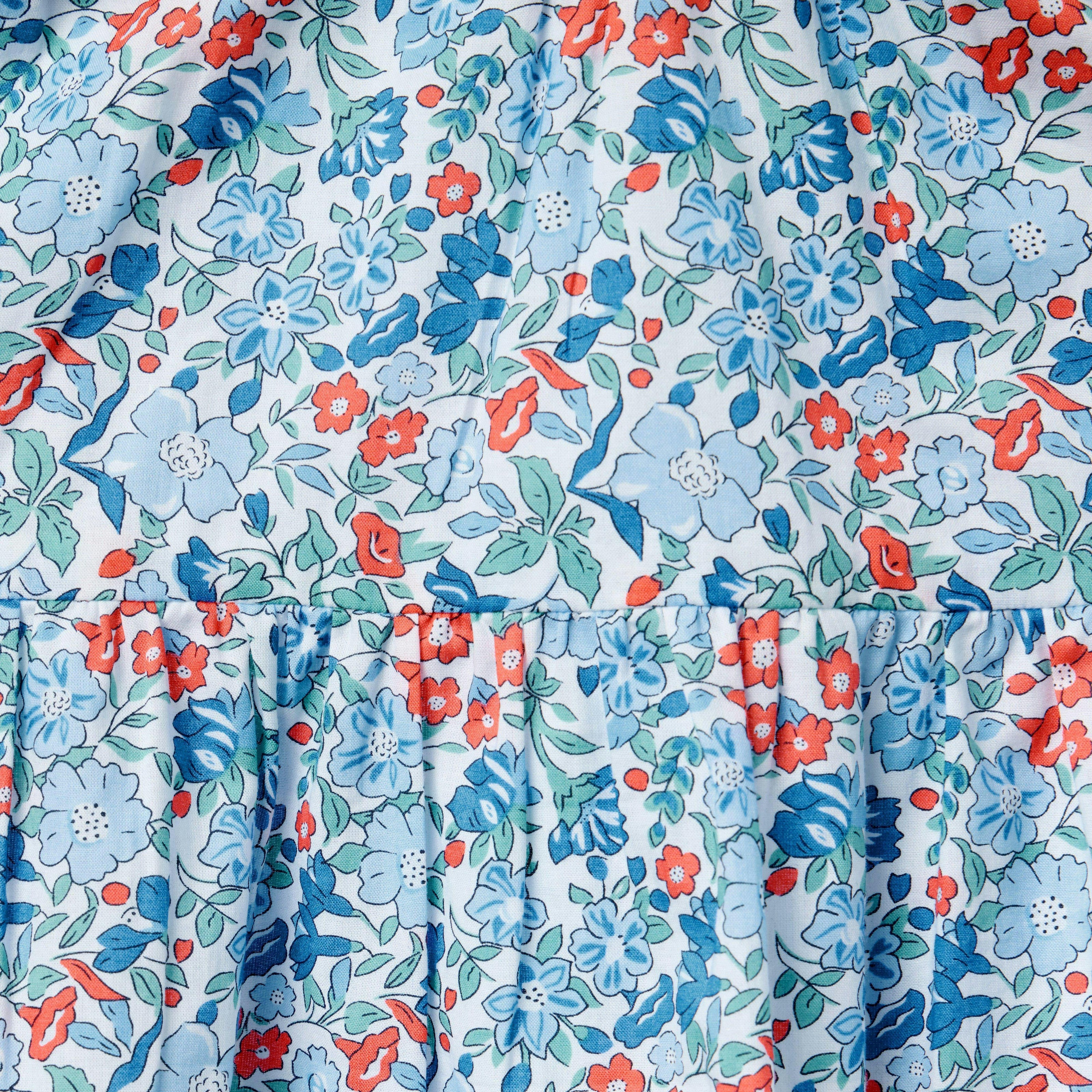 Ditsy Floral Smocked Dress, multicolor