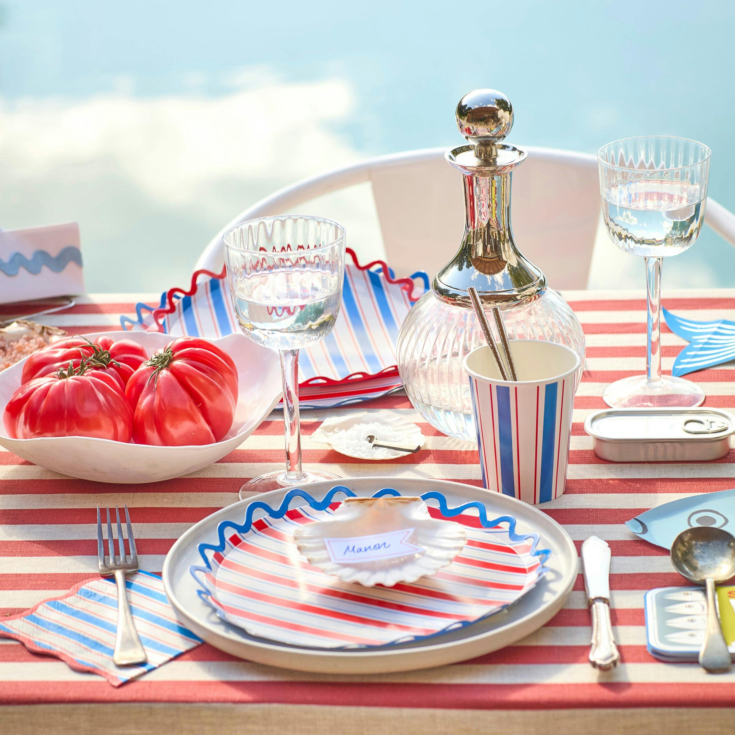 Nautical Striped Side Plates