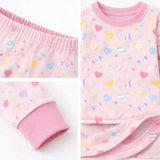Kids and Toddlers Girls Candy Long Sleeve Snug Fitted Soft Pajamas Set