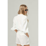Frida Linen Shorts - White