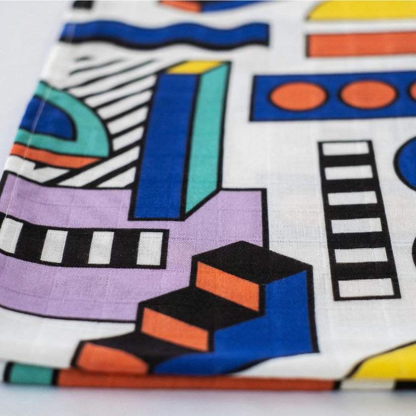 ETTA LOVES x WALALA STUDIO MUSLIN BLANKET - reversible newborn to 4 months / 5+ months