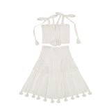 Noelle Girls Top and Skirt Set White Eyelet, white