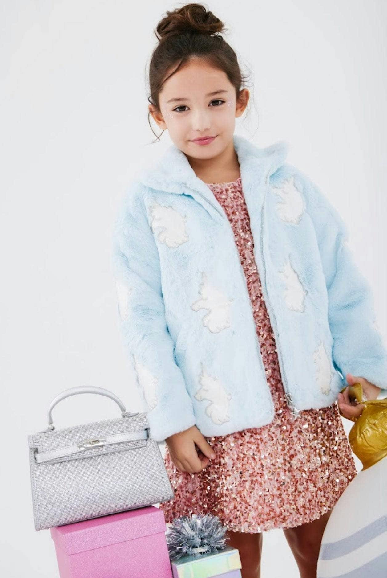 Sky Unicorn Faux Fur Coat