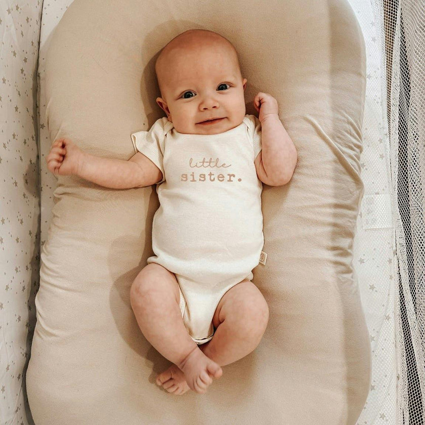 Little Sister Clay Organic Cotton Short Sleeve Baby Bodysuit