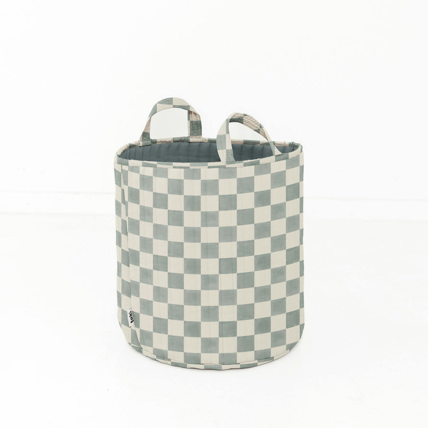 Checker Matcha Storage Basket