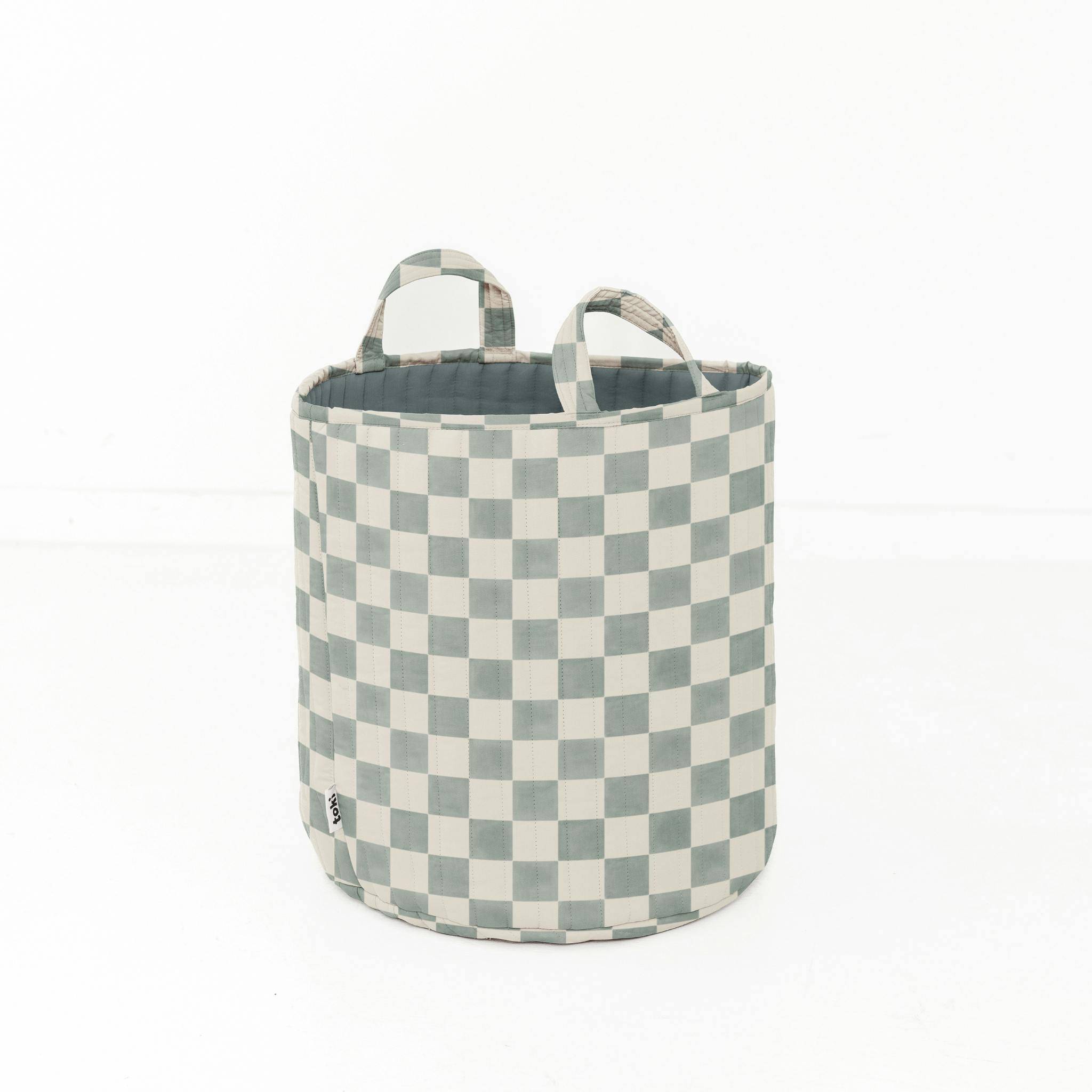 Checker Matcha Storage Basket