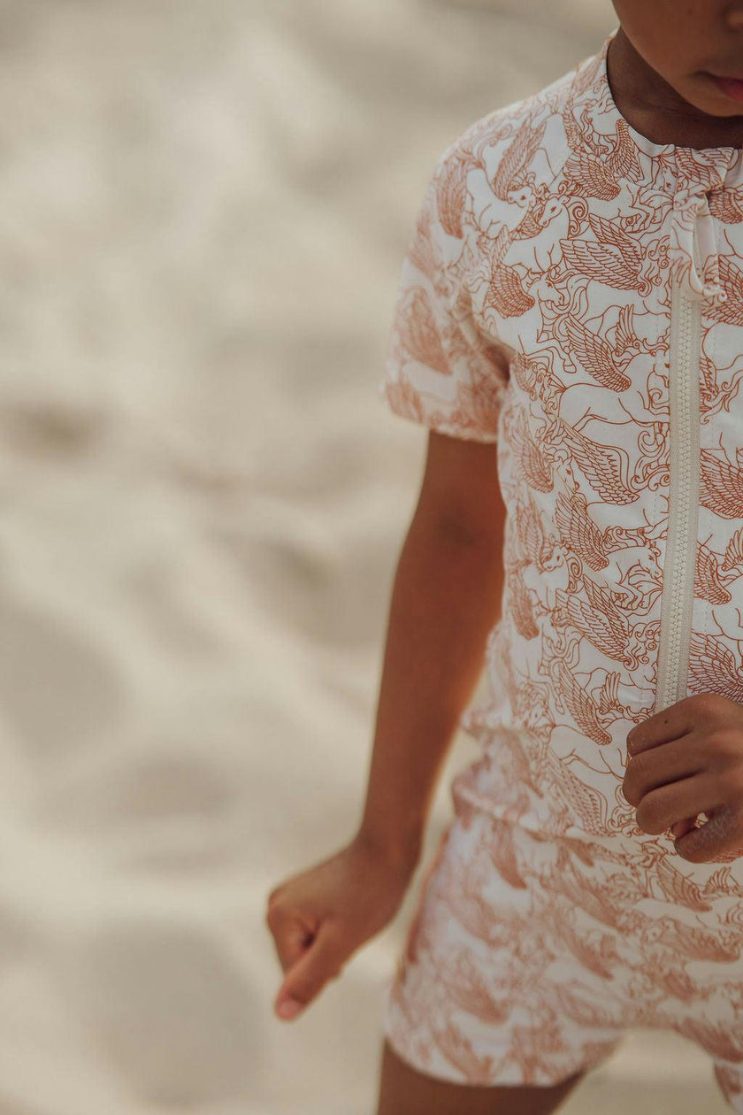 Short Sleeve Rashguard Swimsuit | Pegasus