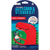 Tiny Tadas! Note Cards and Sticker Set - Dinos & Dragons - 6 Cards Envelopes