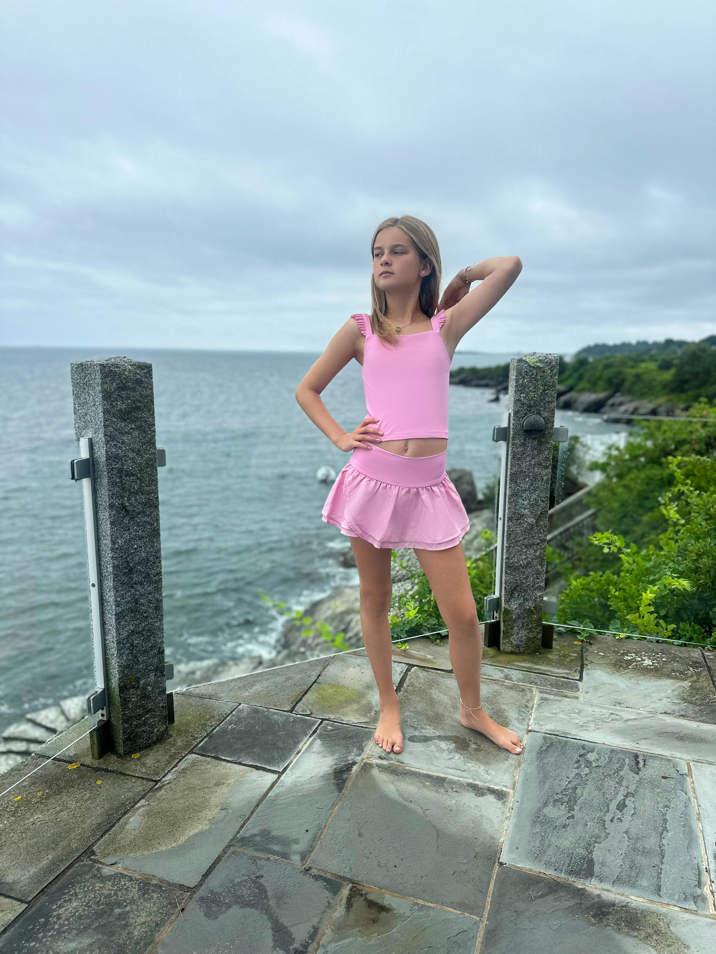 Girls Wrap Tennis Skort - Lavender