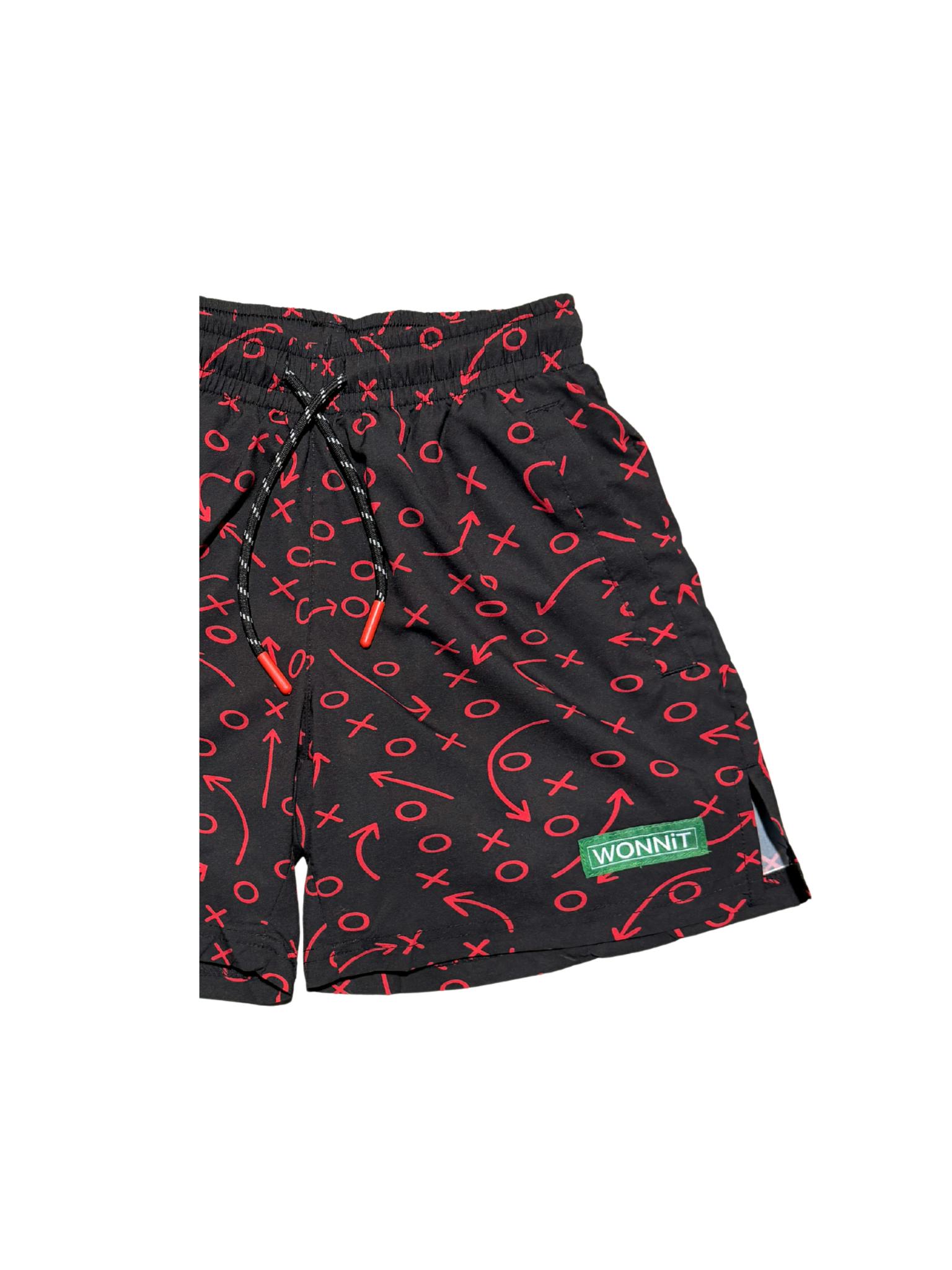 Gettin' Route-y: Black & Red Boys Shorts