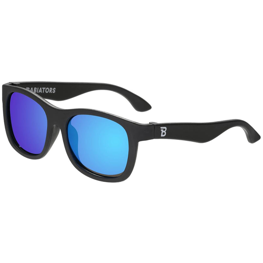 Jet Black Navigator | Polarized Cobalt Blue Mirrored Lenses