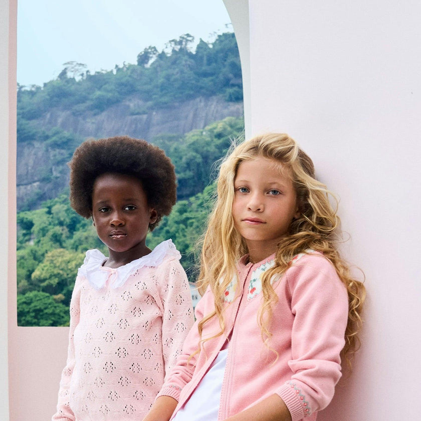 Dusty Pink Helado Cotton Girl Cardigan