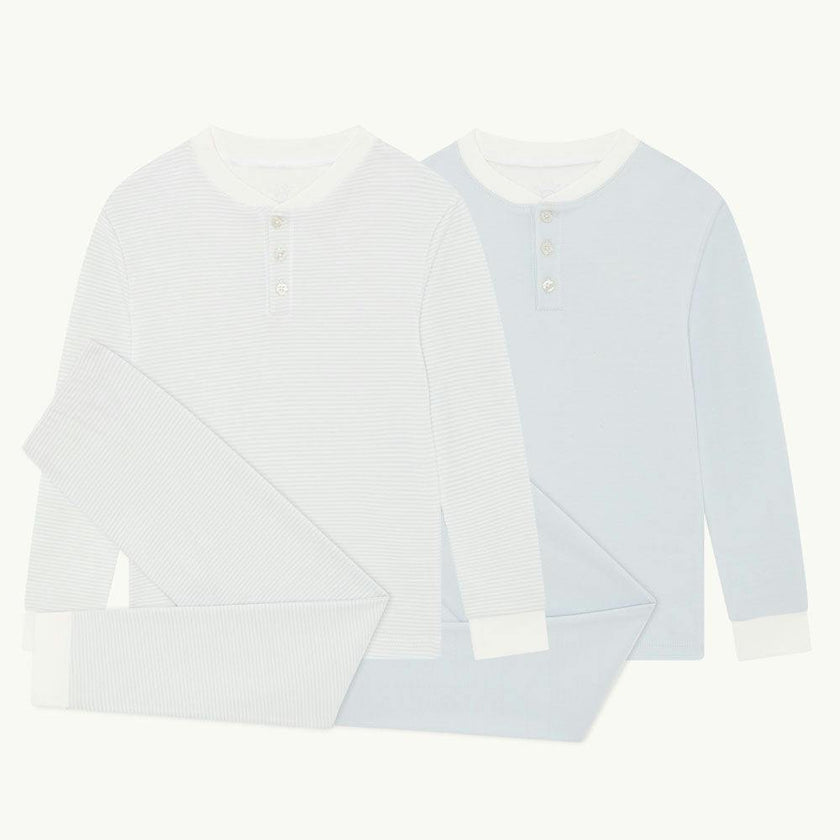 Derek Stripe Child Pyjama Two Piece Set  - Blue