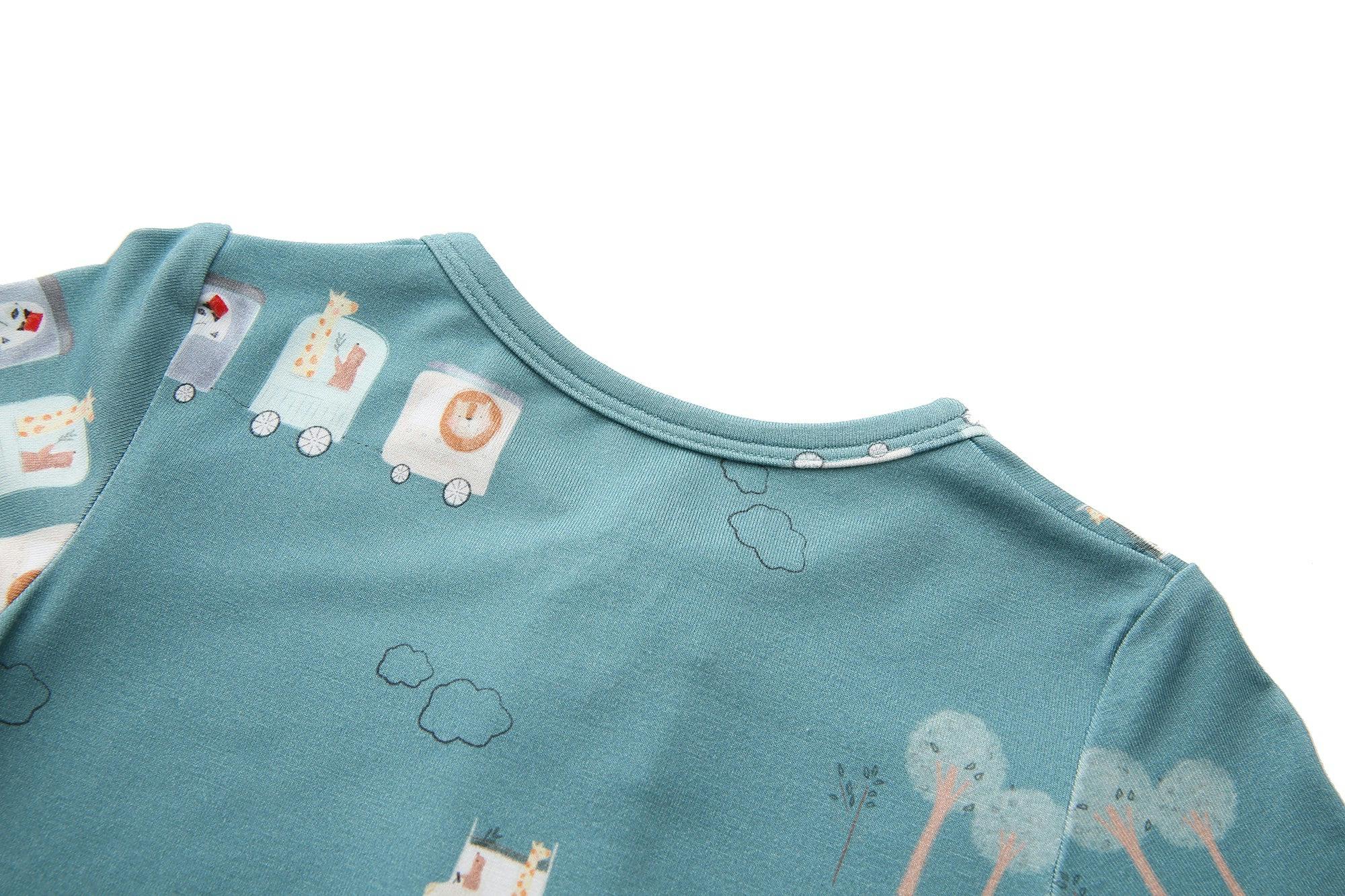 Bamboo Magnetic Footie Pajama - Le Petit Express Green