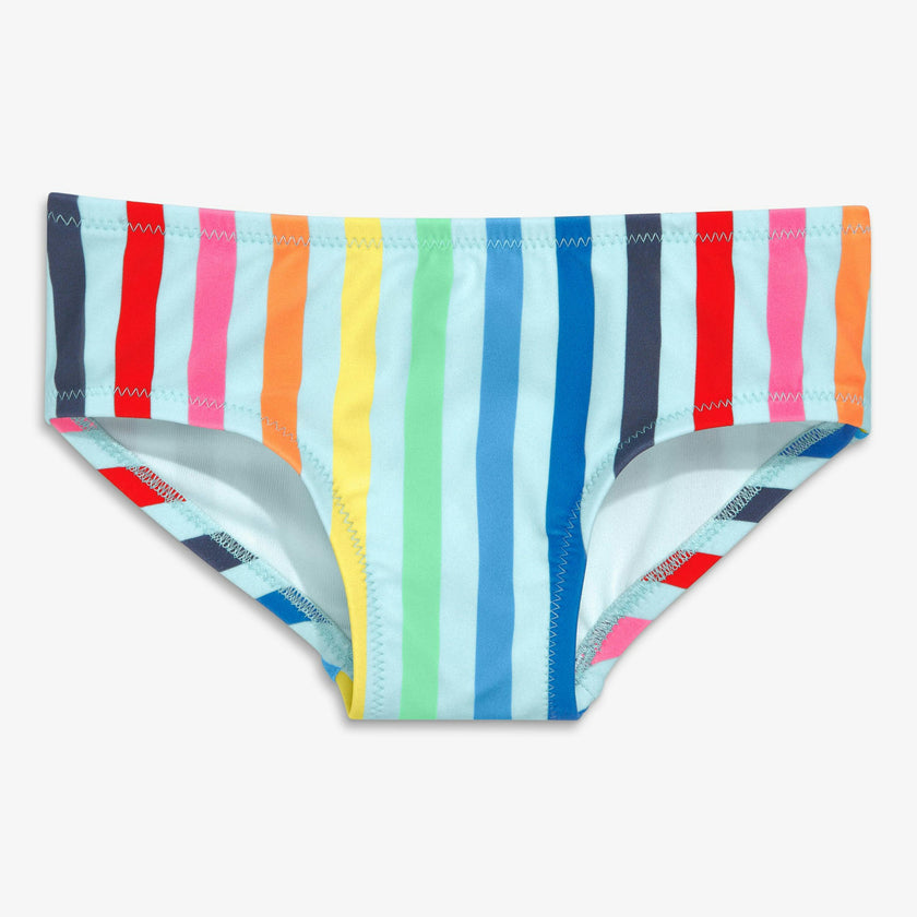 Kids swim bikini bottom in rainbow sky stripe