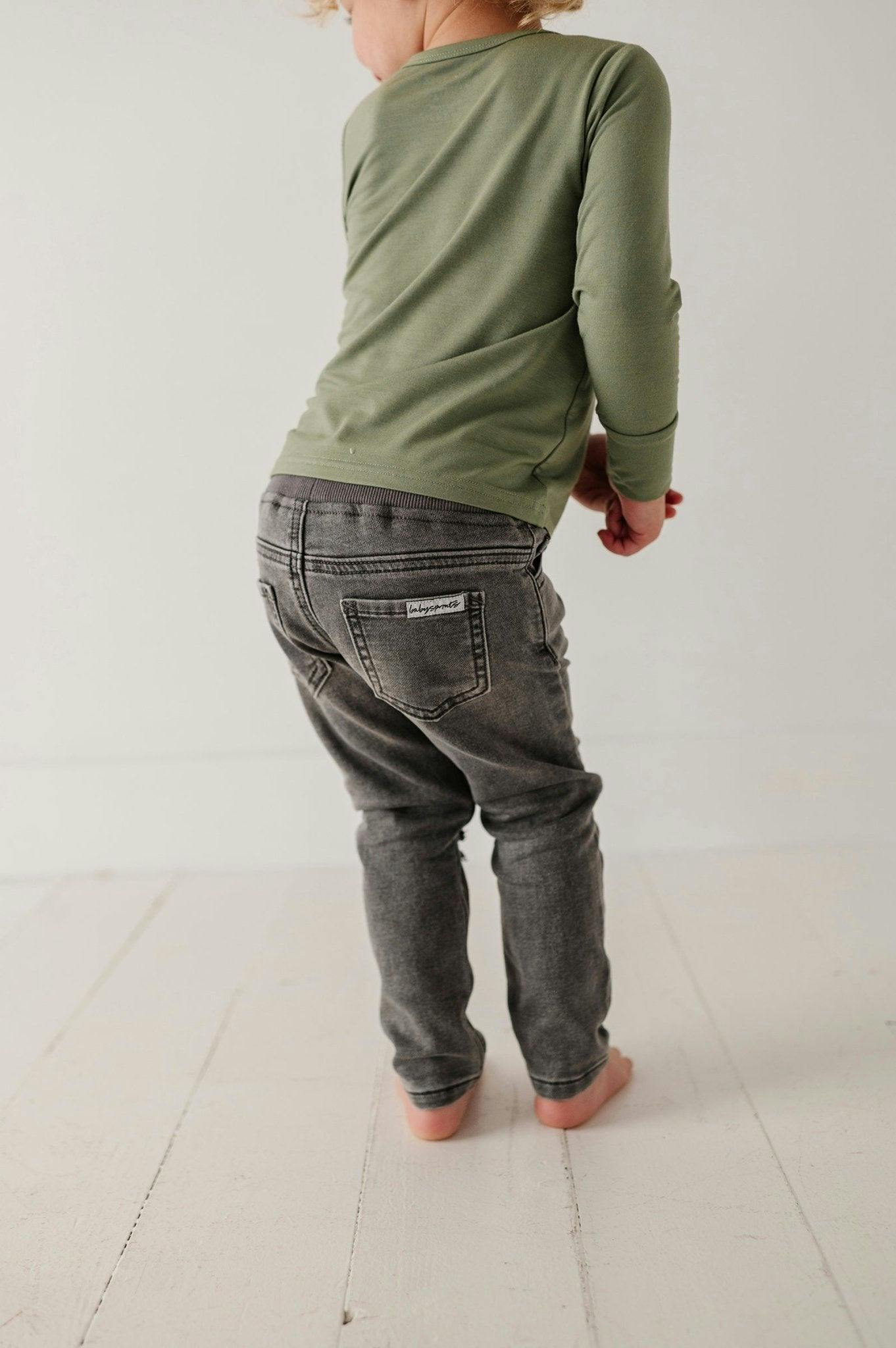Boys Denim Jeans in Gray Wash
