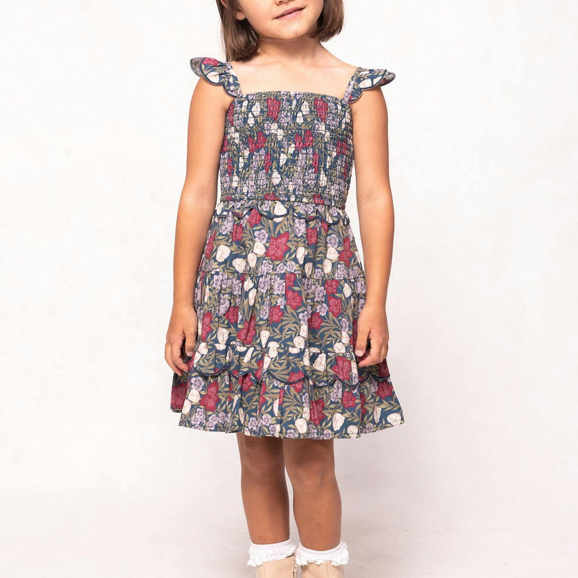 Mini Blossom Dress in Navy Meadow