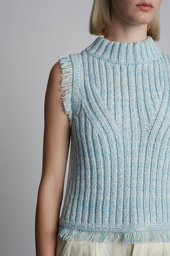 BRIA TANK | IVORY/ROBIN EGG BLUE TWEED | LAST ONE!