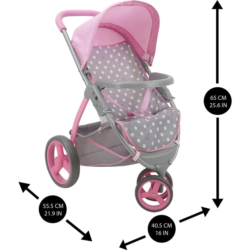 Cotton Candy Pink Doll Jogger Stroller - Fits Dolls Up to 24"