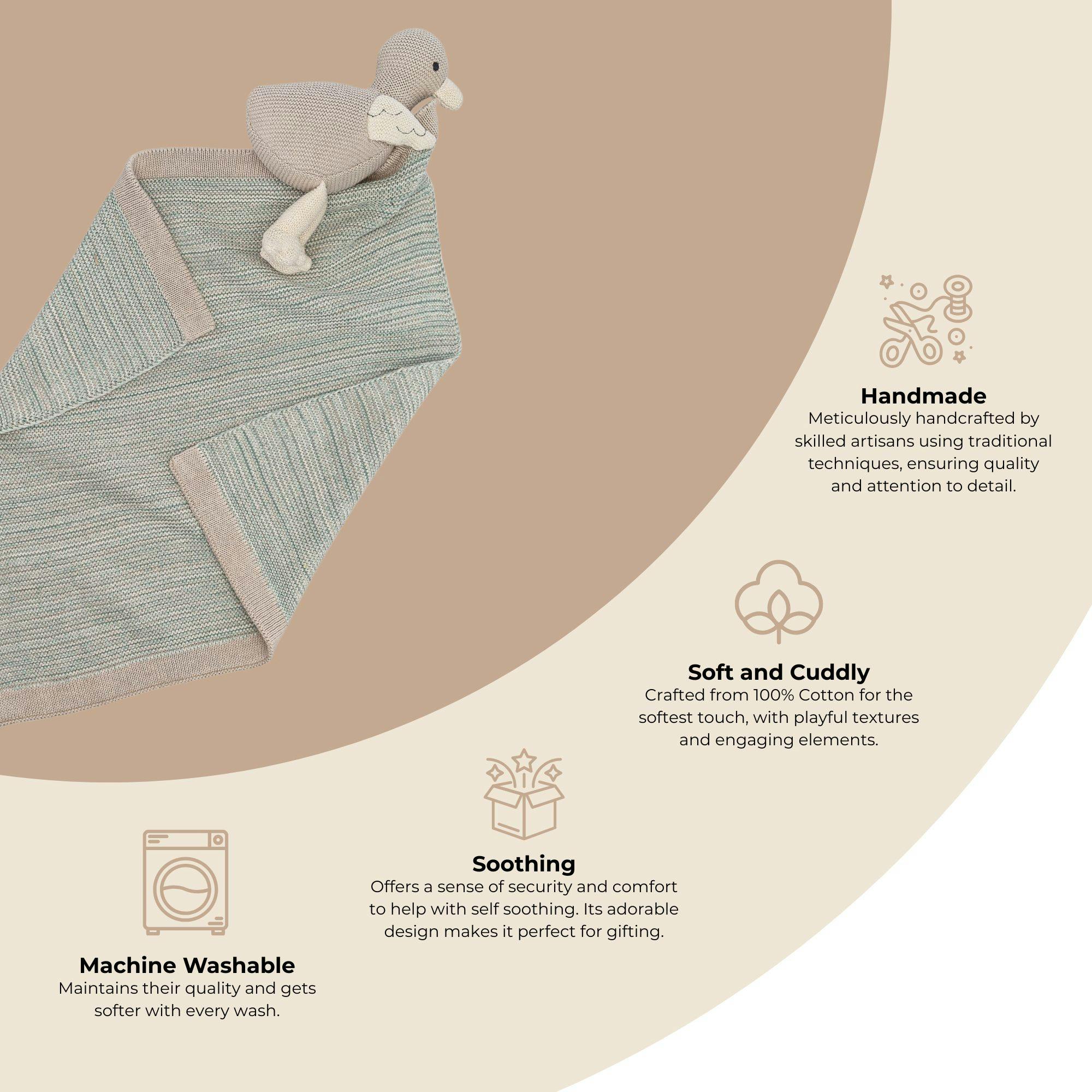 Charlie Farmhouse Knitted Lovey  Blanket (Georgie the Goose)