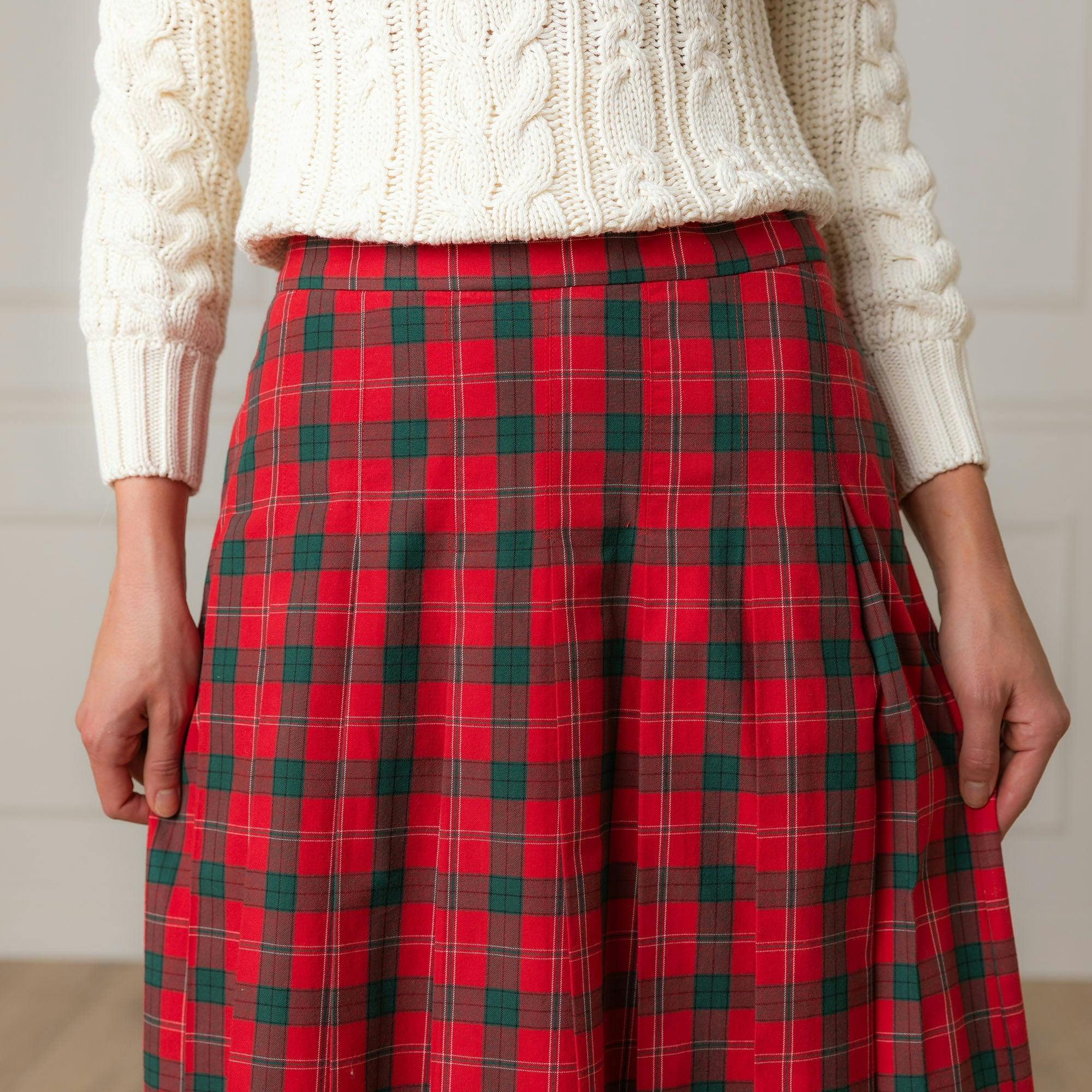 Organic Pleated Midi Skirt