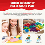 Sleepah Play Sand Sensory Sand Set for Boys & Girls Age 3-8 No Mess Never Dries Out Toy Perfect for Shaping Squeezing Scooping Rolling Molding  36p Set 5 Colors